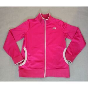 The North Face Womens Pink Gray Track Jacke‎ Pockets Full Zip Size Large